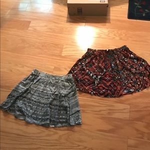 Lot of two pacsun patterned skirts